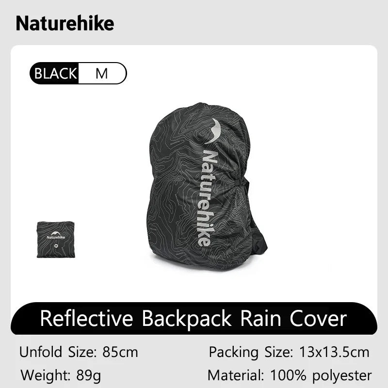 Naturehike 30L-60L Waterproof Reflective Backpack Rain Cover Outdoor Camping Hiking Climbing Bag Rain Casing CNK2450PJ010