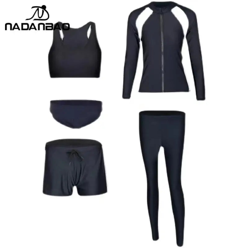 Women Men Diving Clothing Quick Dry Swimming Suit Snorkeling Surfing Wetsuit Zipper Water Sport Long Sleeve Diving Five Suit