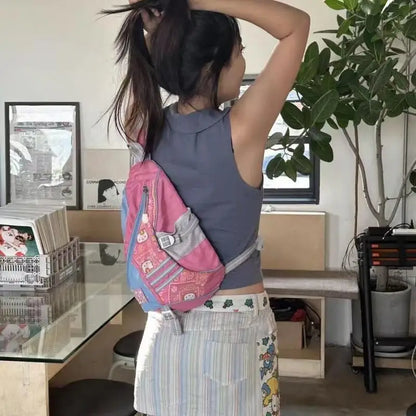 Sanrios Hello Kittys Travel Bag Cute Cartoon Crossbody New Style Portable Sweet Girls Hot Sale Storage Large Capacity Kawaii Ins