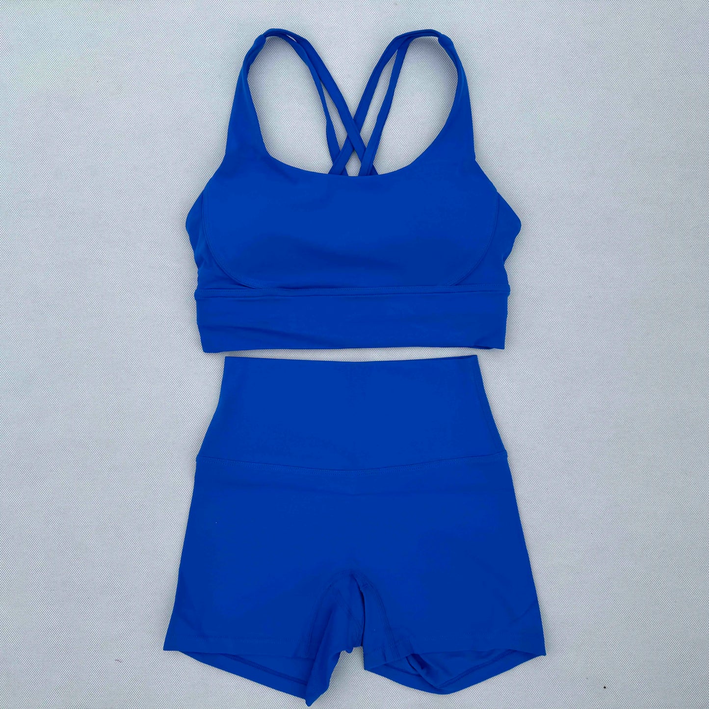 Yoga Clothes Set 2 Piece Gym Sports Shorts Set Women Cross Back Bra Top High Waist Shorts Fitness Suit Running Workout Tracksuit