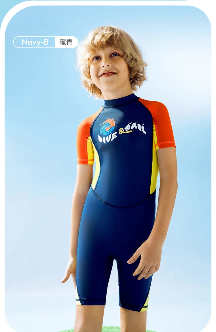 One-Piece Swim Suits Boys Swimsuits Girls Swimwear Kids Bathing Suit Cartoon Quick Drying Swimming Clothes