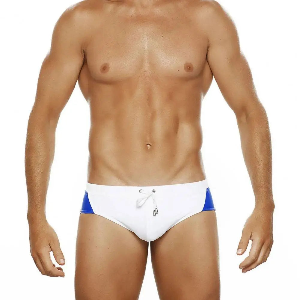 Men Swimming Briefs Low Waist Drawstring Quick Dry Swimwear Slim Fit Bathing Surfing Water Sports Swimming Trunks Swim Shorts