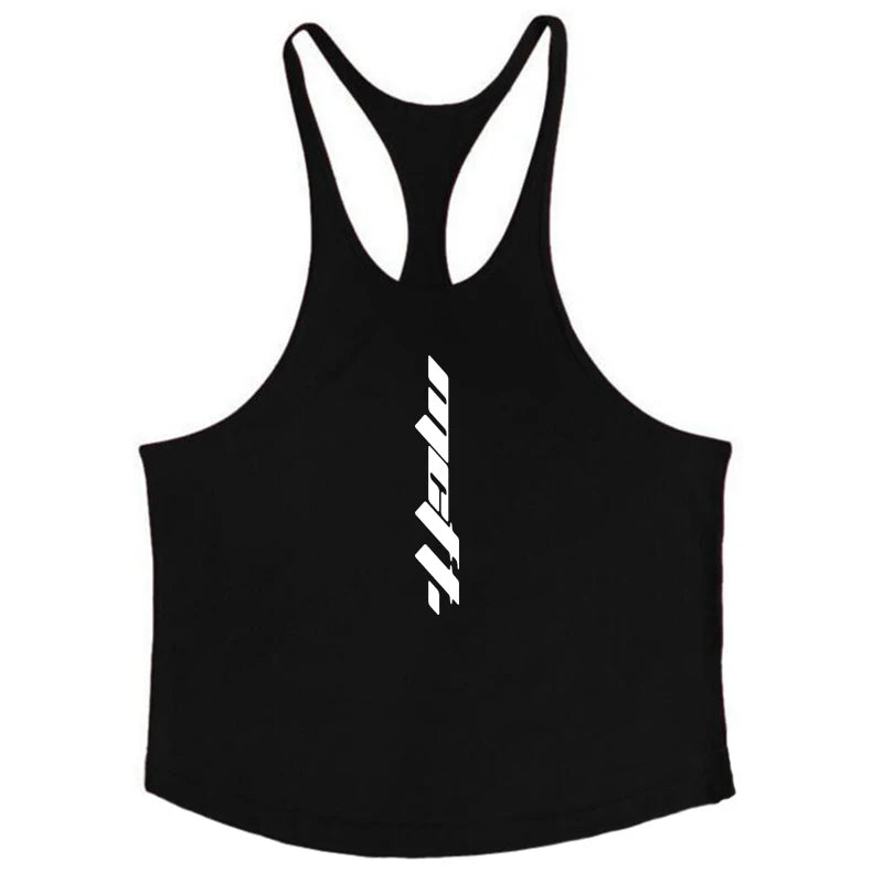 Mens Gym Clothing Bodybuilding Tank Tops Fitness Training Sleeveless Shirt Cotton Muscle Running Vest Casual Sports Singlets
