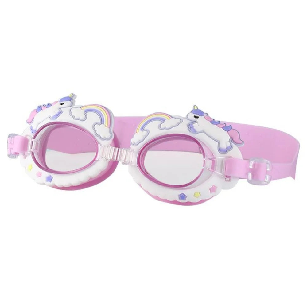 Children's Swimming Goggles Waterproof and Anti Fog Silicone Learning Swimming Goggles Cute Cartoon Adjustable Diving Equipment