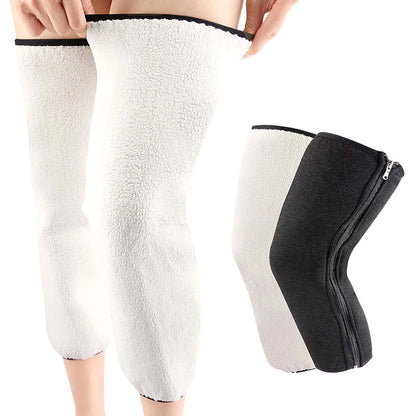 40/50cm Winter Leg Warmer Thickened Plush Warmful Knee Pad Winter Autumn Outdoor Cycling Riding Windproof Comfortable Leg Cover
