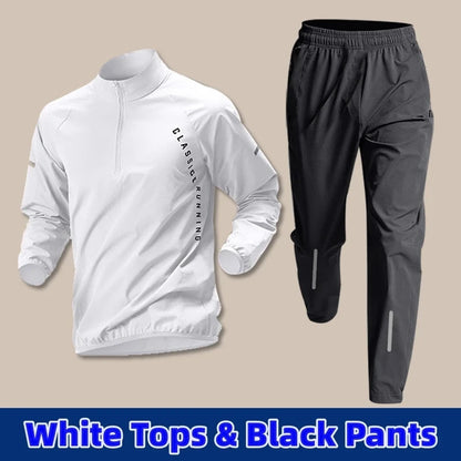 Men Gym Sets Outdoor Sports Tops Pants Trendy Youth Windbreaker Breathable Tracksuits Jogging Training Clothes Wearing 4 Season