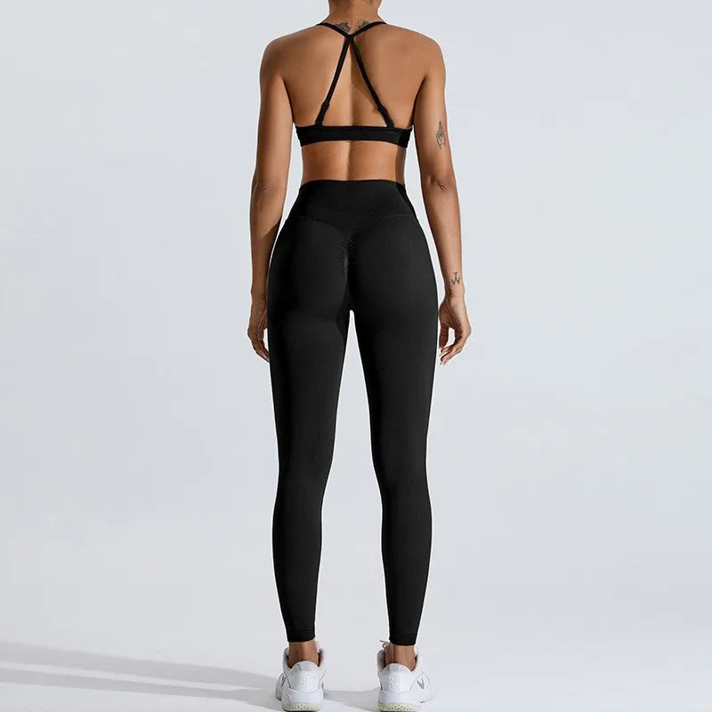 Gym Clothes Women 2 Pcs Yoga Set Breathable Sports Bra High Waist Leggings Women's Tracksuit Sportswear Fitness Suit Activewear