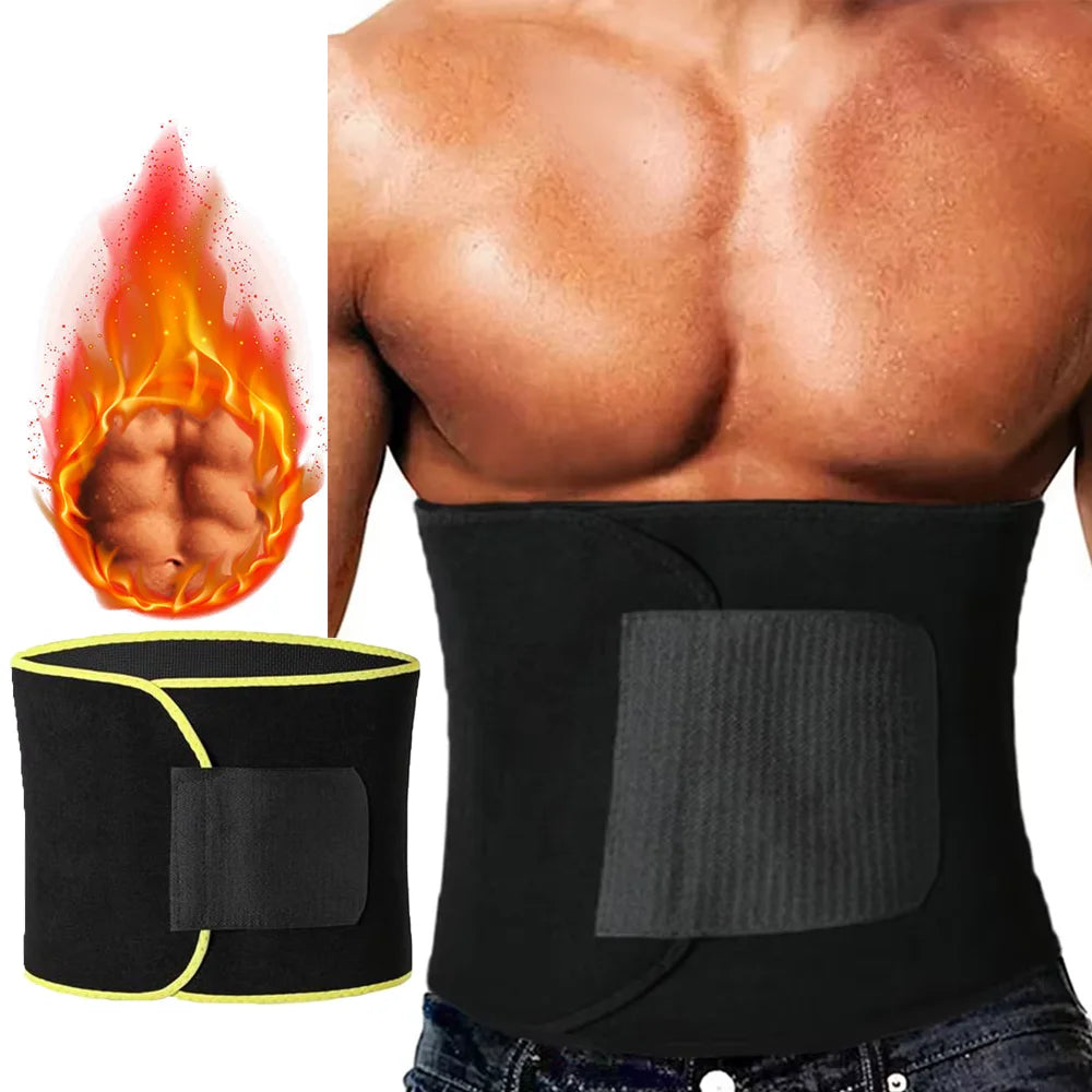 Men Waist Sauna Slimming Shapers Workout Trimmer Belt Weight Loss Sweating Bands Wrap Fat Burning Tummy Control Shapewear Girdle
