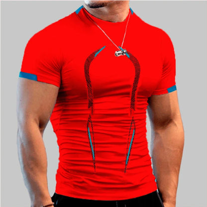 New Summer Sportswear Gym Breathable T Shirt Men Quick Drying Jogging T-Shirt Men Training Tees Fitness Tops Running T-shirt