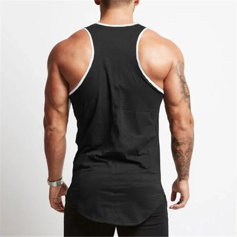 Gym Bodybuilding Workout Muscle  Breathable Sleeveless T-Shirts Mens Fitness Running Tank Tops Summer Cool Cotton Sport Singlets