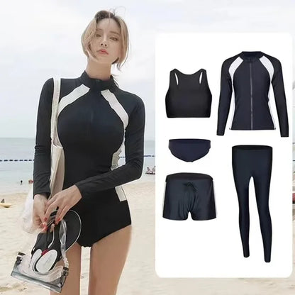 Women Men Diving Clothing Quick Dry Swimming Suit Snorkeling Surfing Wetsuit Zipper Water Sport Long Sleeve Diving Five Suit