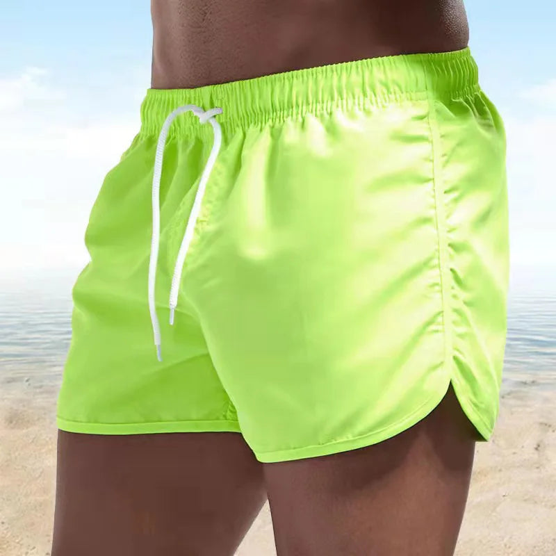 Men's Beach Shorts 2025 Summer Swimming Fitness Pants Quick drying Swimming Men's Surfing Breathable Drawstring Fashion Leisure