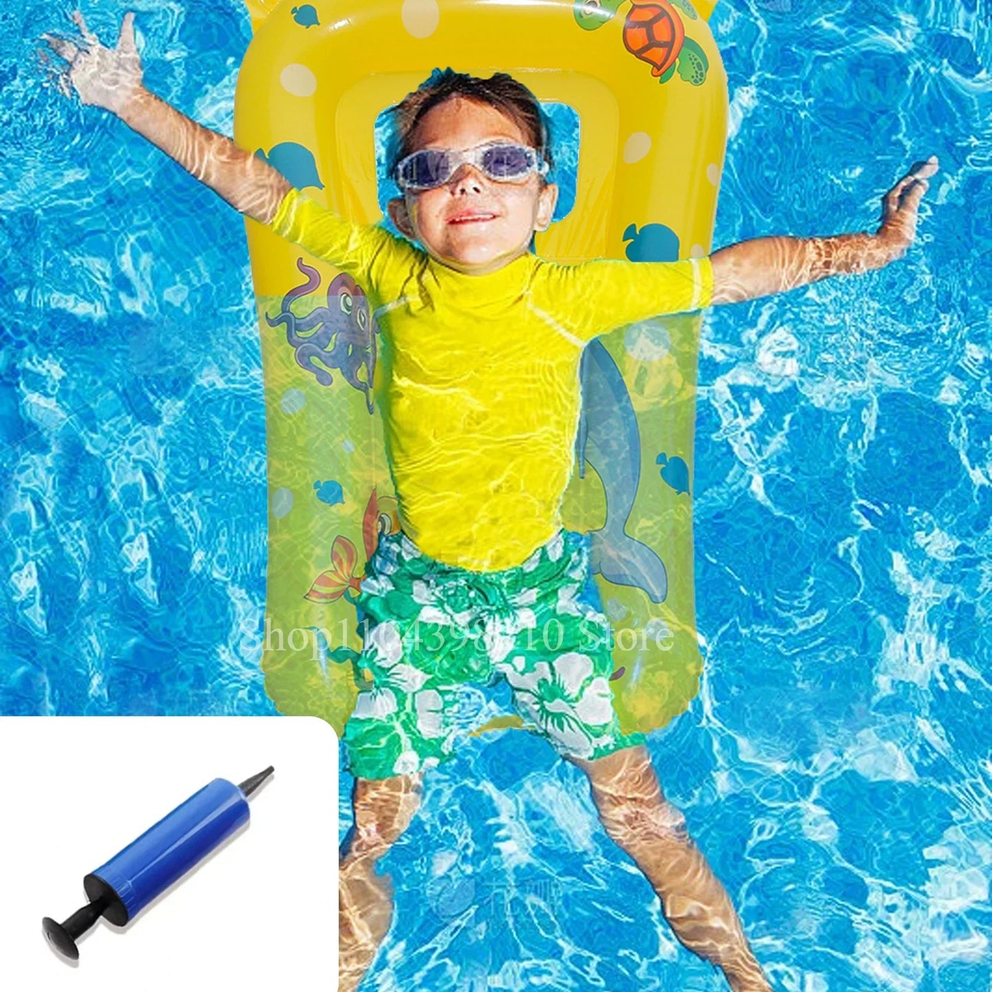 Inflatable Pool Floating Seat Swimming Ring Water Hammock Swimming Circle Pool  Water Play Tube Equipment.with 1 Manual Air Pump