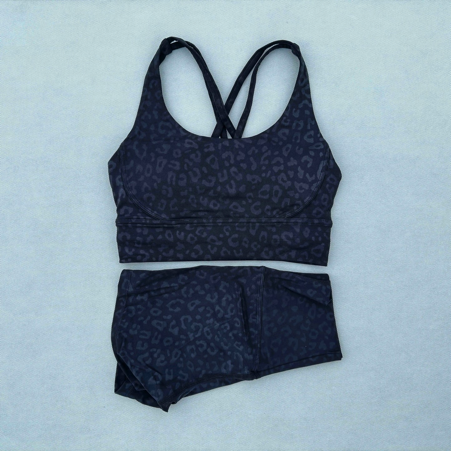 Yoga Clothes Set 2 Piece Gym Sports Shorts Set Women Cross Back Bra Top High Waist Shorts Fitness Suit Running Workout Tracksuit