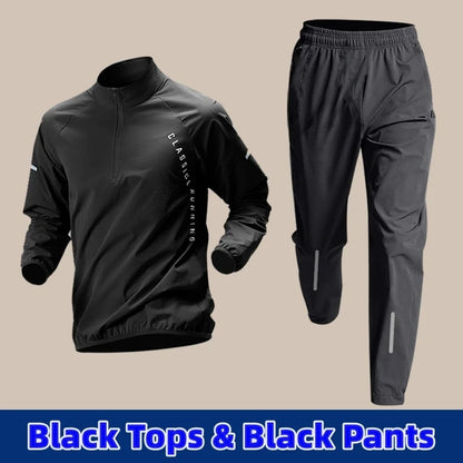 Men Gym Sets Outdoor Sports Tops Pants Trendy Youth Windbreaker Breathable Tracksuits Jogging Training Clothes Wearing 4 Season