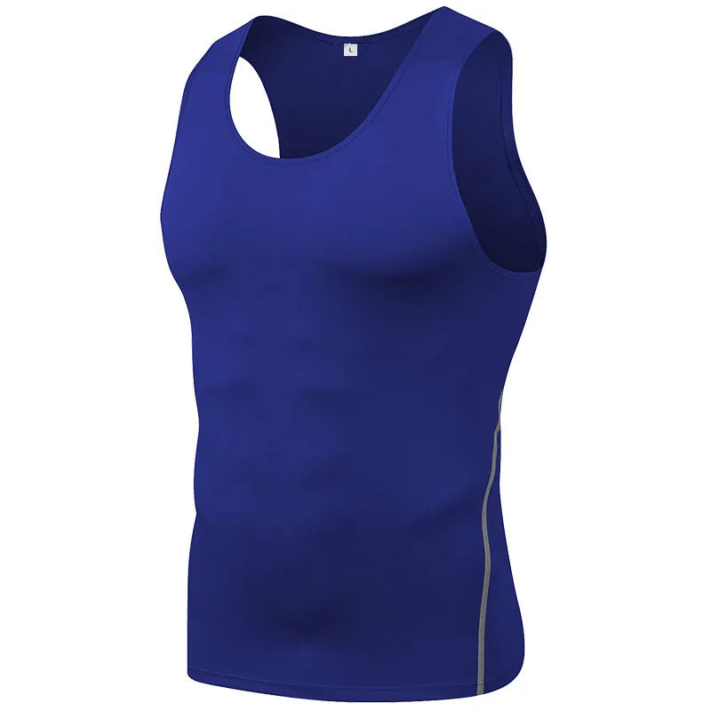 Gym T Shirt Men Sleeveless Compression Quick Drying T-Shirt Vest Sleeveless Stretch Gym Sports Tank Tops