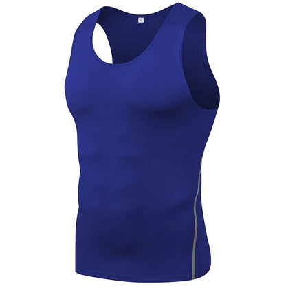 Gym T Shirt Men Sleeveless Compression Quick Drying T-Shirt Vest Sleeveless Stretch Gym Sports Tank Tops