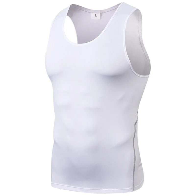 Gym T Shirt Men Sleeveless Compression Quick Drying T-Shirt Vest Sleeveless Stretch Gym Sports Tank Tops