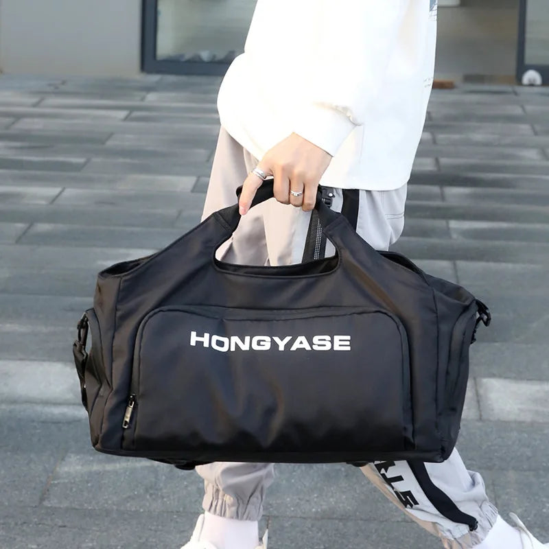 Gym Sports Bag for Men Travel Fitness Duffle Shoe Pocket Luggage Duffel Waterproof Tote Handbags Weekend Shoulder Outdoors Bag