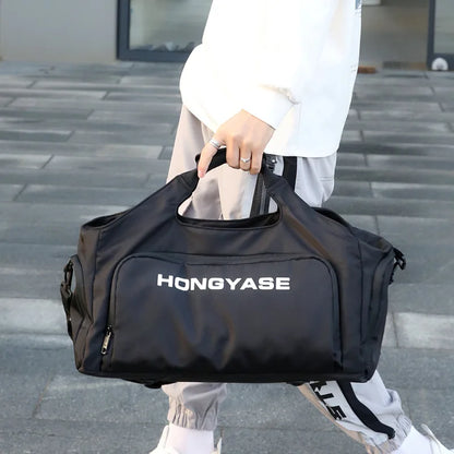 Gym Sports Bag for Men Travel Fitness Duffle Shoe Pocket Luggage Duffel Waterproof Tote Handbags Weekend Shoulder Outdoors Bag