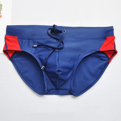 Men Swimming Briefs Low Waist Drawstring Quick Dry Swimwear Slim Fit Bathing Surfing Water Sports Swimming Trunks Swim Shorts