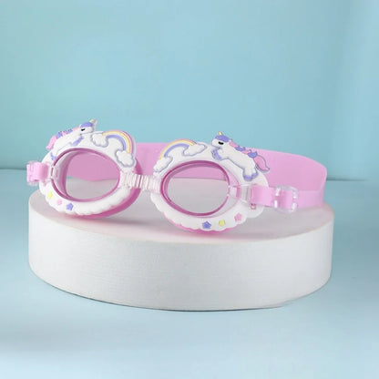 Children's Swimming Goggles Waterproof and Anti Fog Silicone Learning Swimming Goggles Cute Cartoon Adjustable Diving Equipment