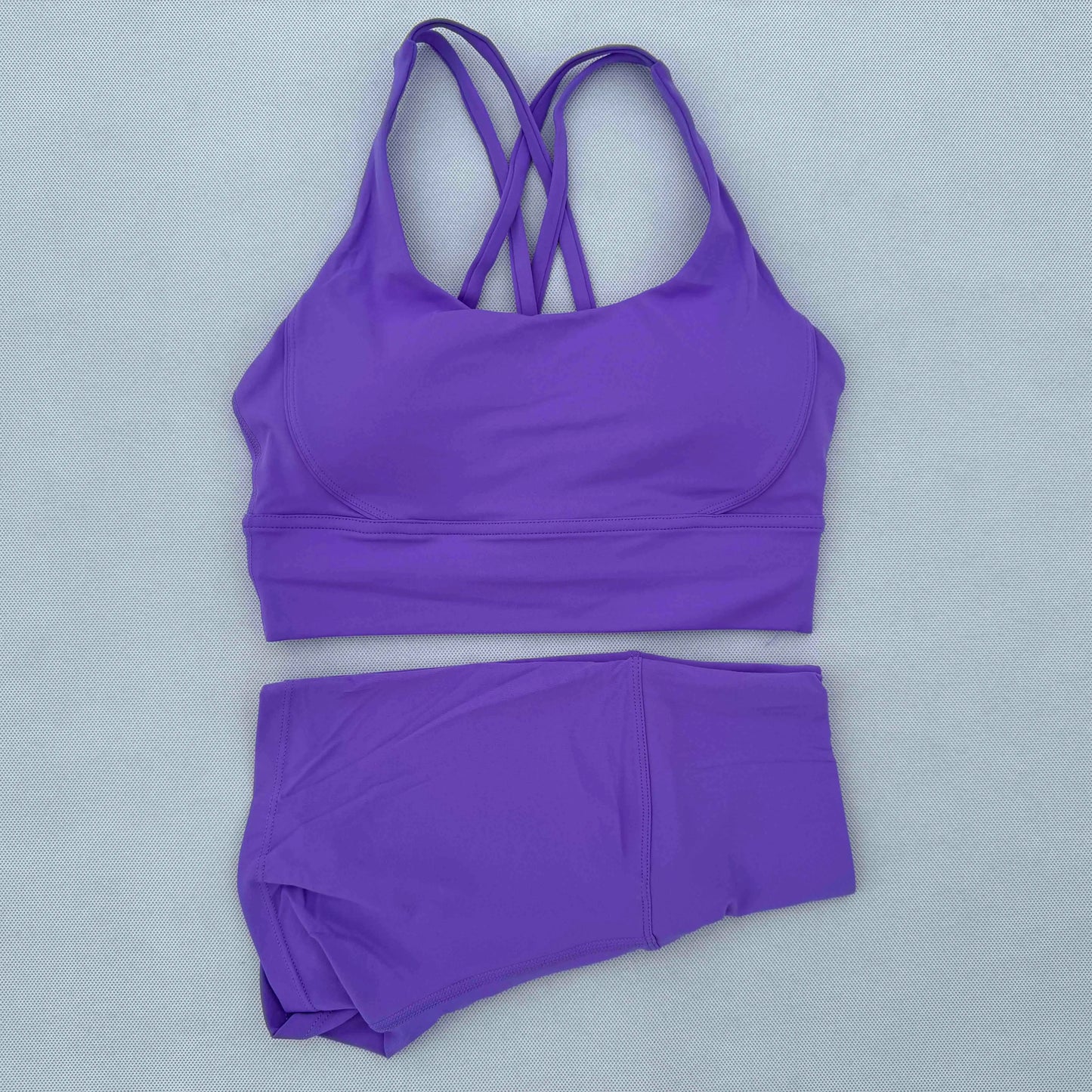 Yoga Clothes Set 2 Piece Gym Sports Shorts Set Women Cross Back Bra Top High Waist Shorts Fitness Suit Running Workout Tracksuit