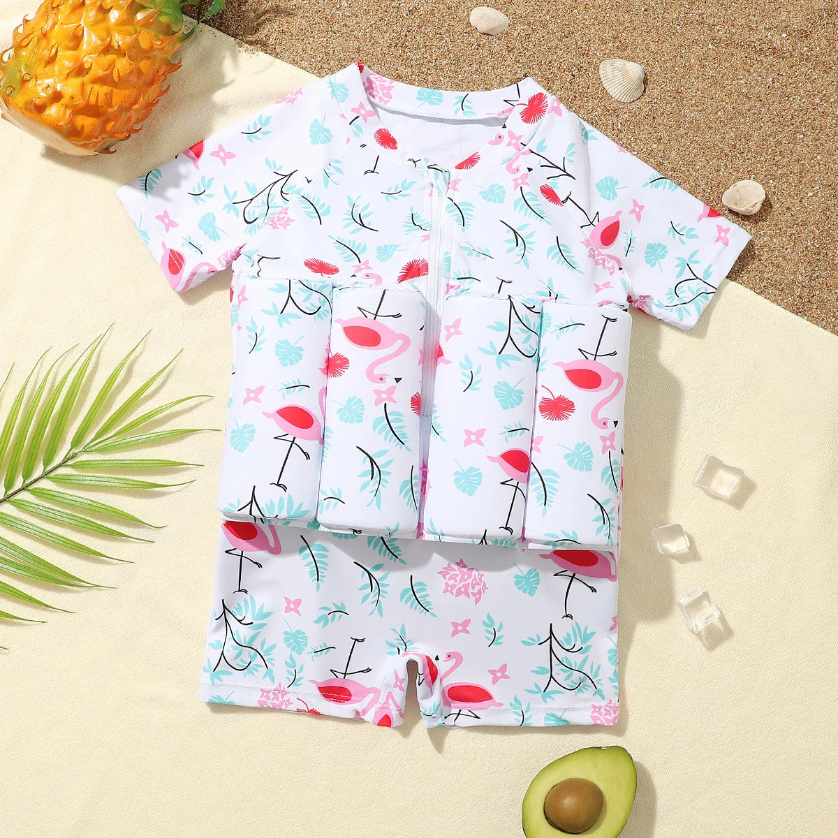 Children's Buoyancy Swimsuit One-piece Swimsuit for Kids Floating Rash Guards Cartoon Print Girls Boys Swimwear Swimming Clothes
