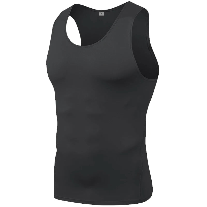 Gym T Shirt Men Sleeveless Compression Quick Drying T-Shirt Vest Sleeveless Stretch Gym Sports Tank Tops