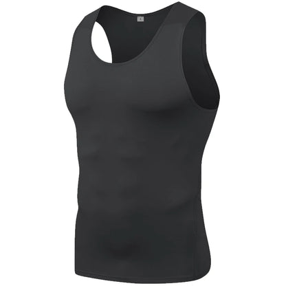 Gym T Shirt Men Sleeveless Compression Quick Drying T-Shirt Vest Sleeveless Stretch Gym Sports Tank Tops