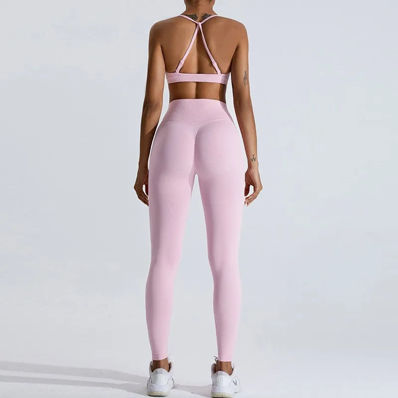 Gym Clothes Women 2 Pcs Yoga Set Breathable Sports Bra High Waist Leggings Women's Tracksuit Sportswear Fitness Suit Activewear