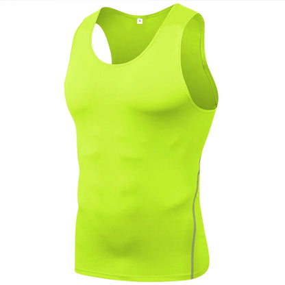 Gym T Shirt Men Sleeveless Compression Quick Drying T-Shirt Vest Sleeveless Stretch Gym Sports Tank Tops