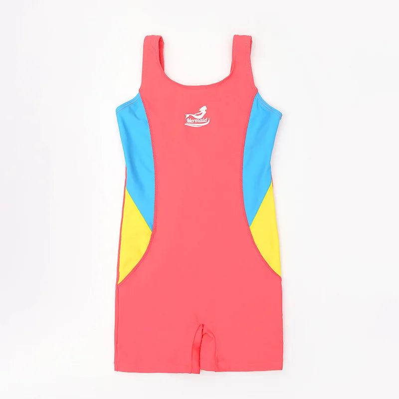 New Girls One-piece Swimsuit Sunscreen Children's Swimsuit Teenage Girls Professional Quick-drying Swimming Training Clothes