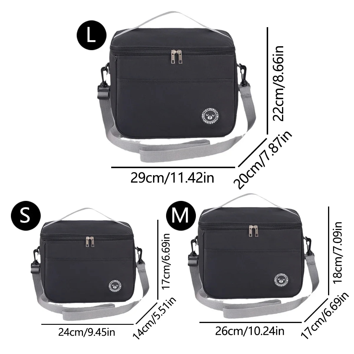 Capacity hand-held with shoulder strap insulated bag, lunch box bag, student thickened waterproof lunch bag。