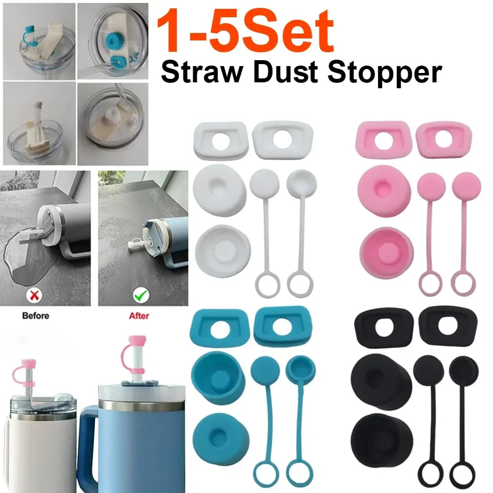 Silicone Spill Proof Stopper Set for Stanley Cup 1.0 2.0 40oz/ 30oz Tumbler Accessories Straw Cap Spill Stopper Leak Stopper