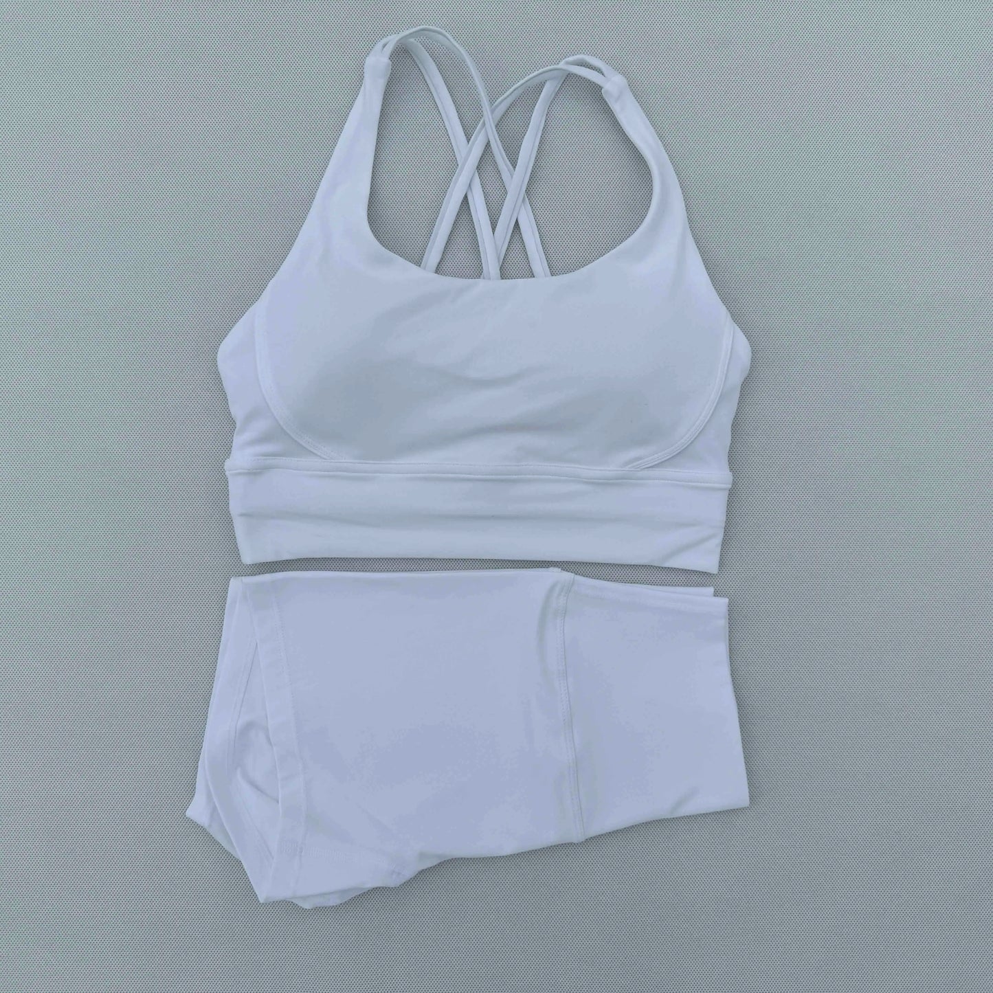 Yoga Clothes Set 2 Piece Gym Sports Shorts Set Women Cross Back Bra Top High Waist Shorts Fitness Suit Running Workout Tracksuit