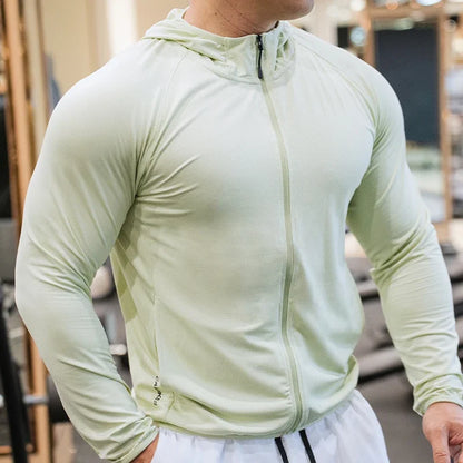Gym Fitness Sports Shirts Tops Mens Running Short Sleeve Hoodies Muscle Training T-shirt Outdoor Cycling Training Hoodie Clothes