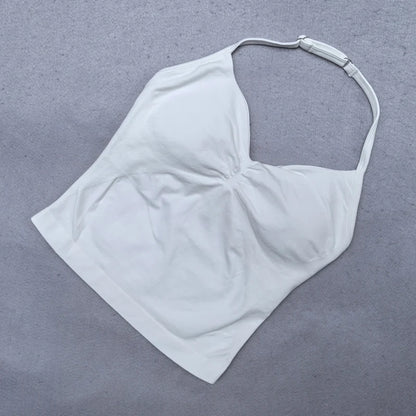 Adjustable Strappy Gym Top Backless Gym Clothes Women Scrunch Bra Removable Cups Yoga Tank Workout Outfits Tops Sports Vest