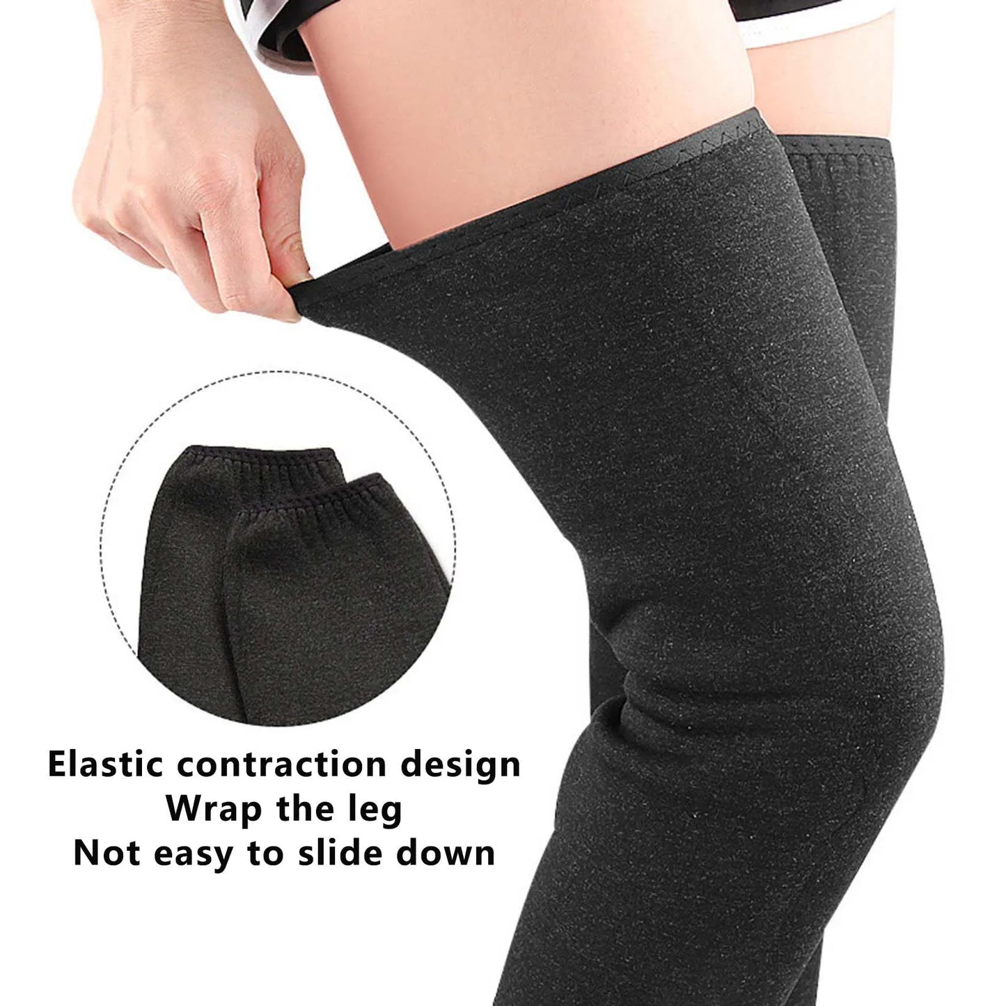 40/50cm Winter Leg Warmer Thickened Plush Warmful Knee Pad Winter Autumn Outdoor Cycling Riding Windproof Comfortable Leg Cover