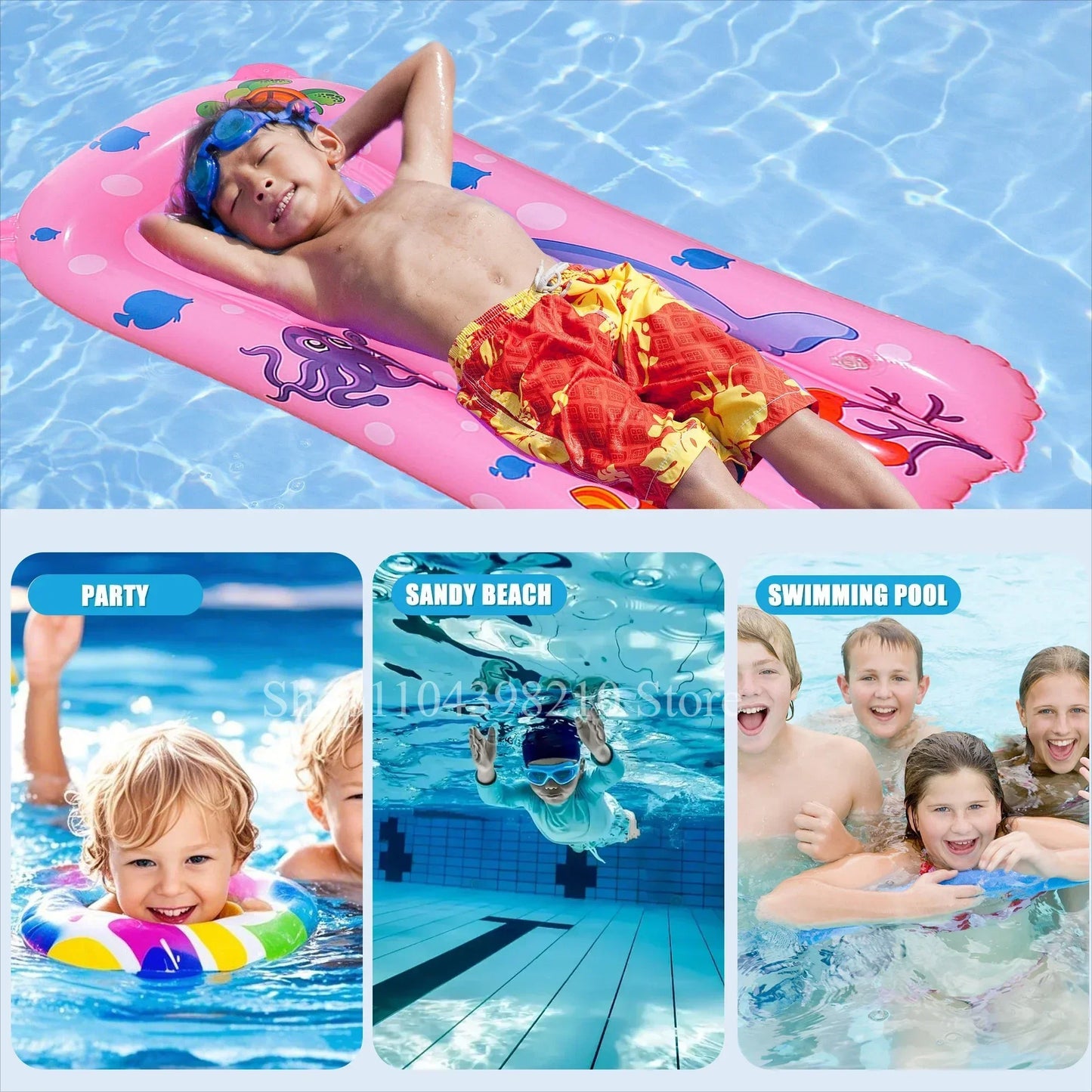 Inflatable Pool Floating Seat Swimming Ring Water Hammock Swimming Circle Pool  Water Play Tube Equipment.with 1 Manual Air Pump