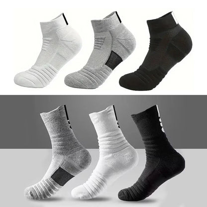 1/3 Pairs Anti-slip Football Socks Men Cotton Sock Short Long Tube Soccer Basketball Sport Socks Breathable Deodorous Sock 39-45