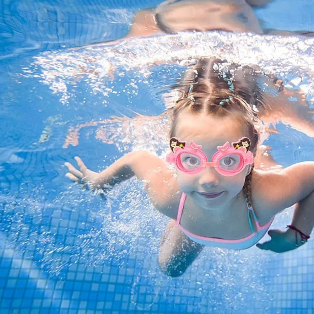 Children's Swimming Goggles Waterproof and Anti Fog Silicone Learning Swimming Goggles Cute Cartoon Adjustable Diving Equipment