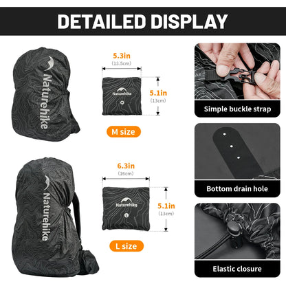 Naturehike 30L-60L Waterproof Reflective  Backpack Rain Cover Outdoor Camping Hiking Climbing Bag Rain Casing CNK2450PJ010