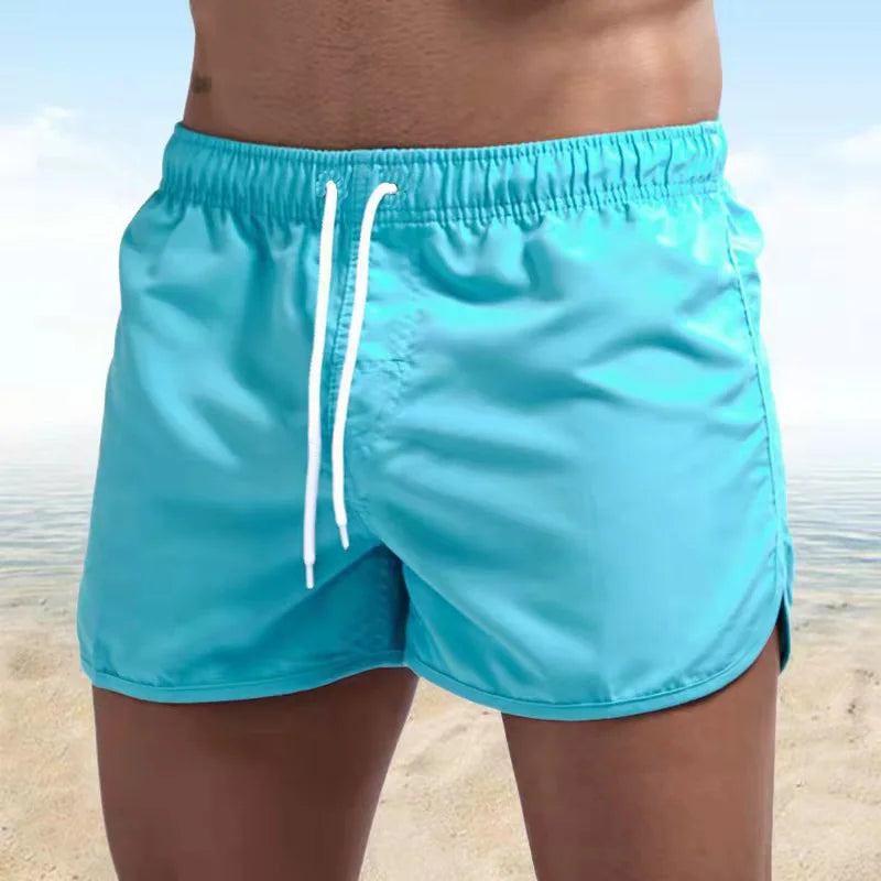 Men's Beach Shorts 2025 Summer Swimming Fitness Pants Quick drying Swimming Men's Surfing Breathable Drawstring Fashion Leisure