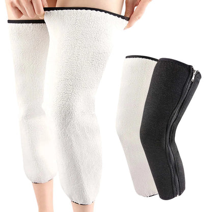 40/50cm Winter Leg Warmer Thickened Plush Warmful Knee Pad Winter Autumn Outdoor Cycling Riding Windproof Comfortable Leg Cover