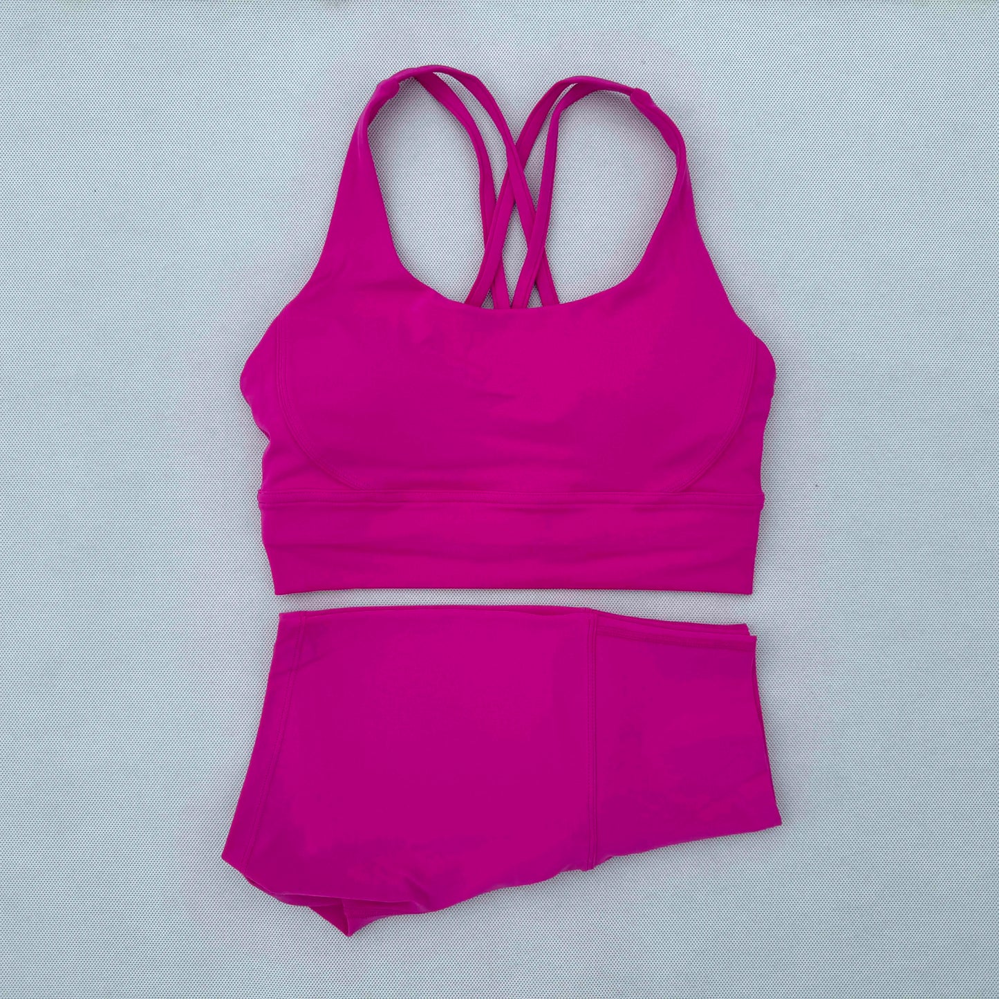 Yoga Clothes Set 2 Piece Gym Sports Shorts Set Women Cross Back Bra Top High Waist Shorts Fitness Suit Running Workout Tracksuit